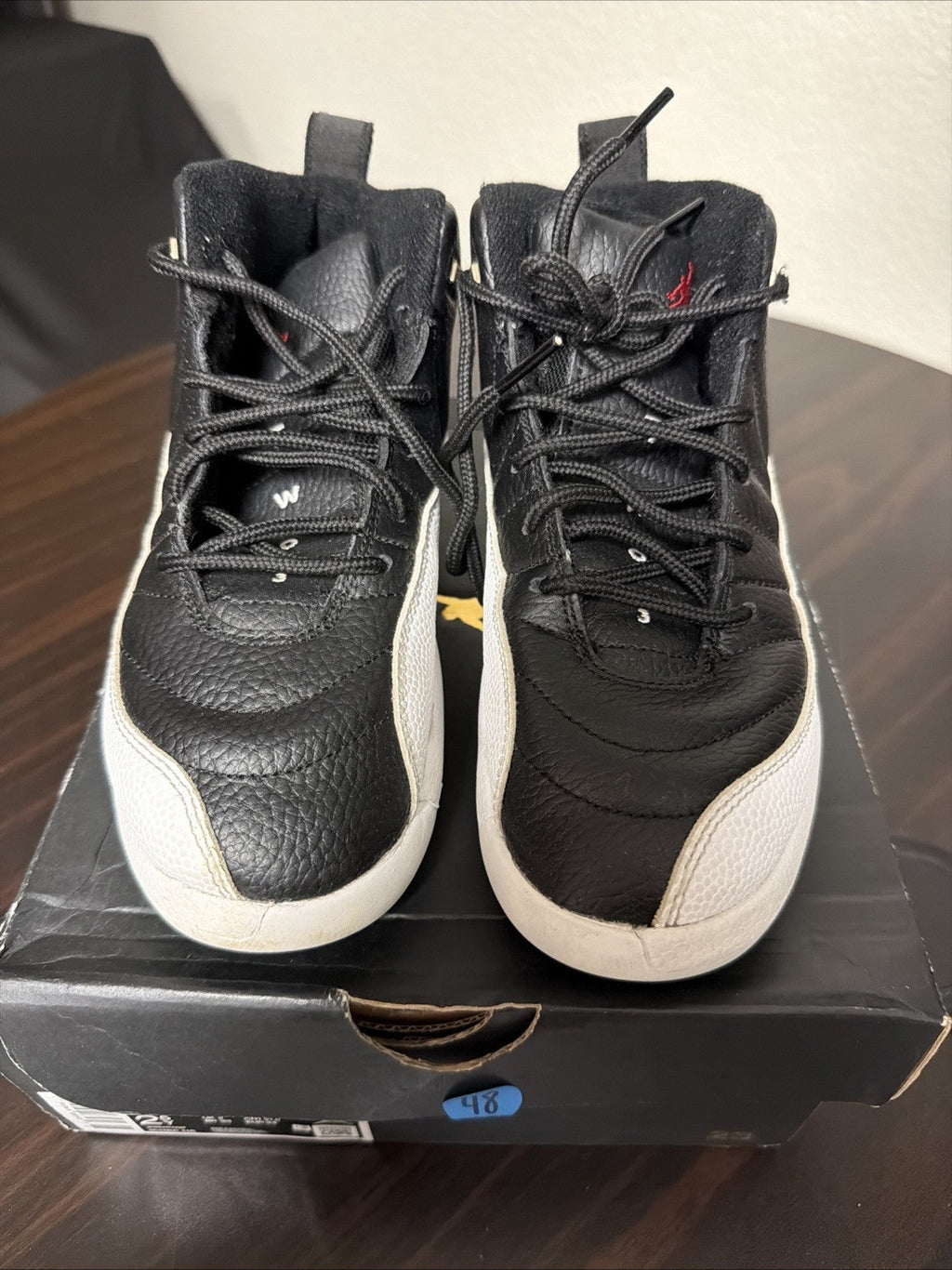 Air Jordan 12 Retro Playoff 2022 GS Size 2.5y (6W) 153265-006 *In Hand* in Black - product image from the listing.