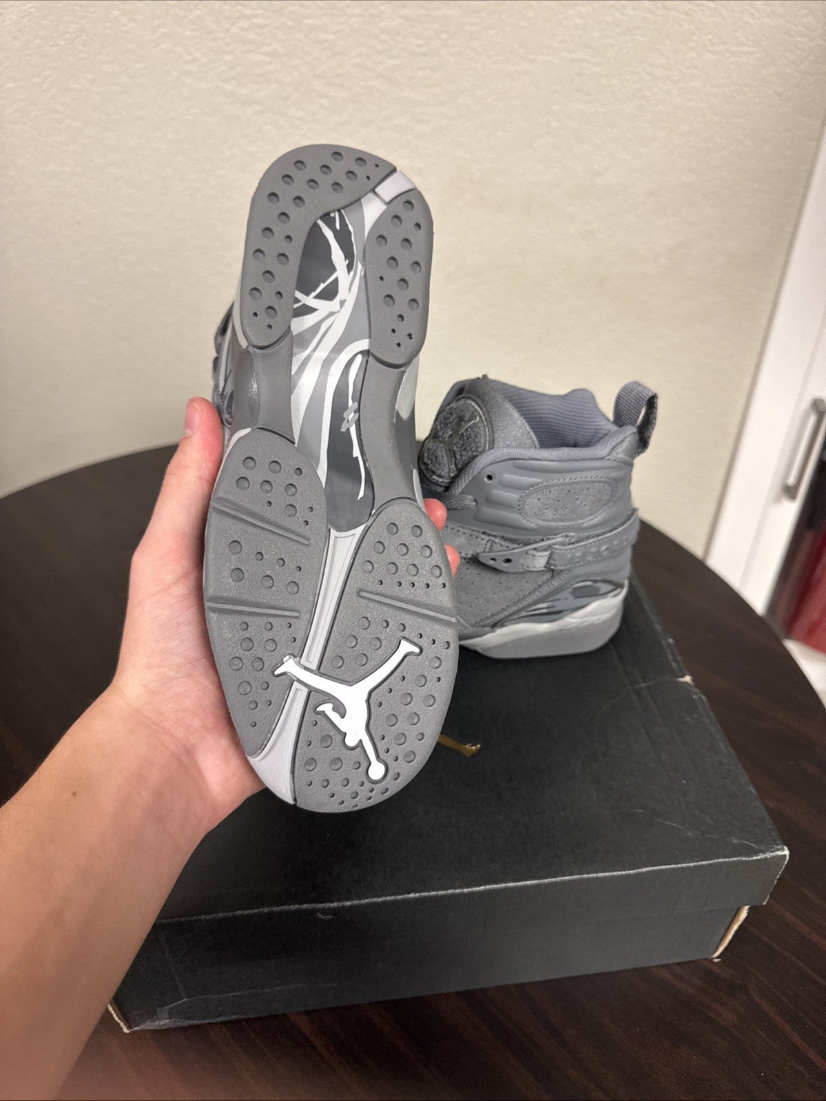 Nike Air Jordan 8 Retro GS Cool Grey - Size 5Y - product image from the listing.