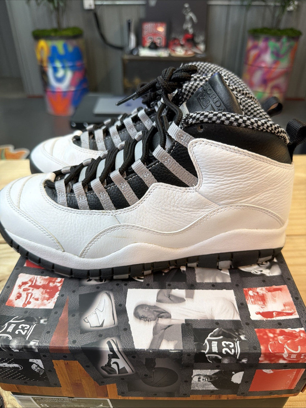 Steel (2025) (Pre-Owned) - HJ6779-104-8-PO-2 - (Mod... Size 8 - Jordan 10 Retro OG - product image from the listing.