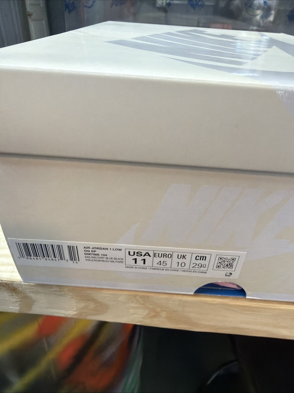 Fragment x Travis Scott Sail Military Blue Size 11 - Jordan 1 Retro Low OG SP - product image from the listing.