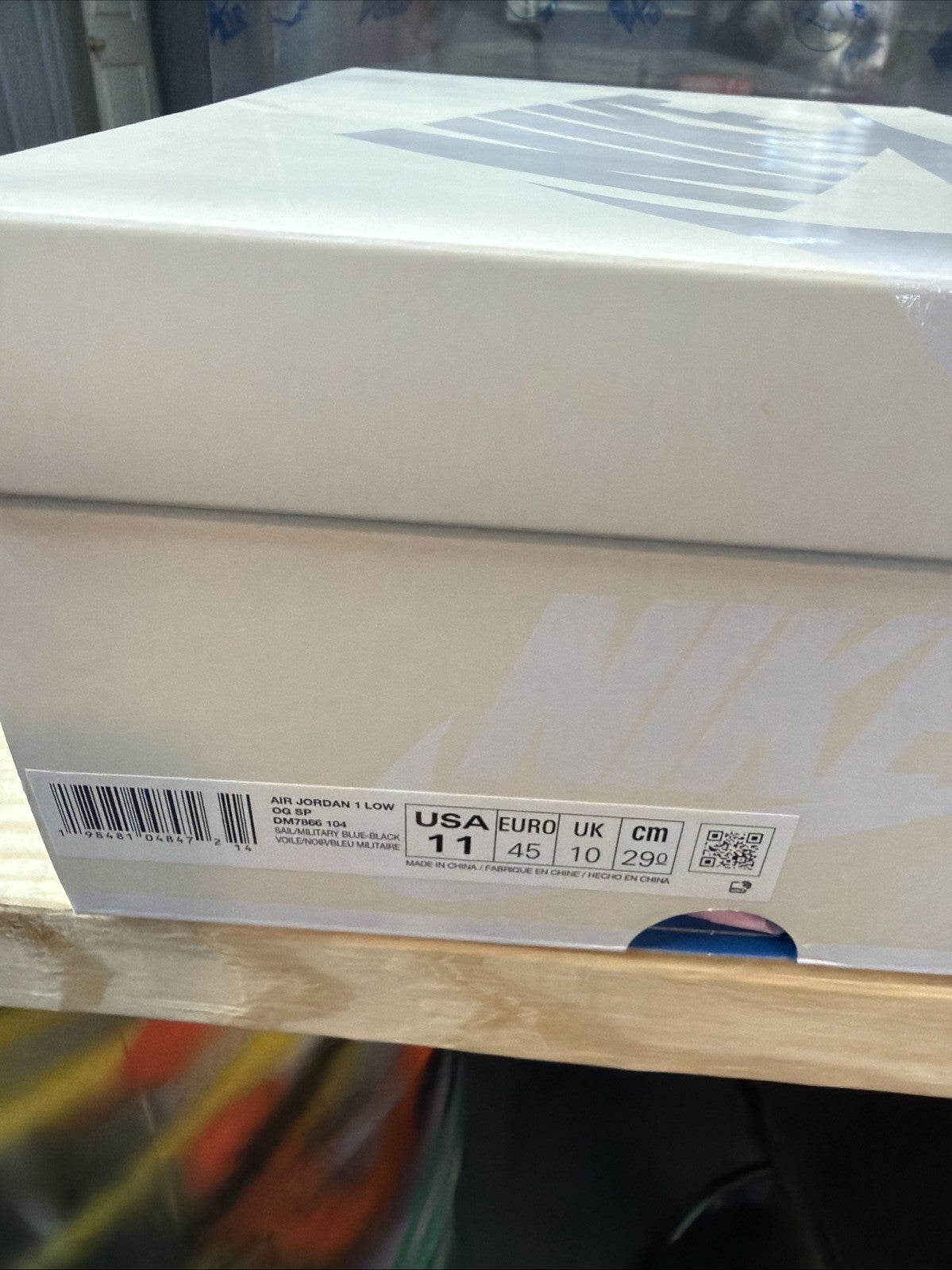 Fragment x Travis Scott Sail Military Blue Size 11 - Jordan 1 Retro Low OG SP - product image from the listing.