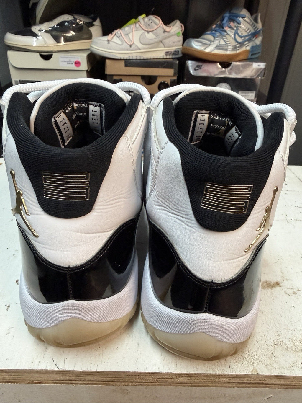 Air Jordan 11 Retro Gratitude White/Black/Gold Mid Top CT8012-170 2023 - product image from the listing.