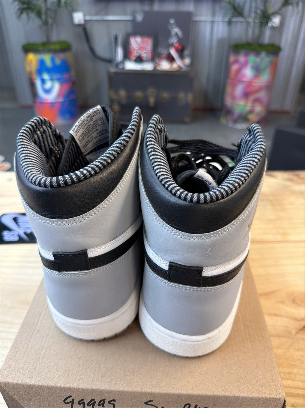 Men's Jordan 1 Retro High OG Barons 12.5 White Black Shoes Sneakers SAMPLE. RARE - product image from the listing.