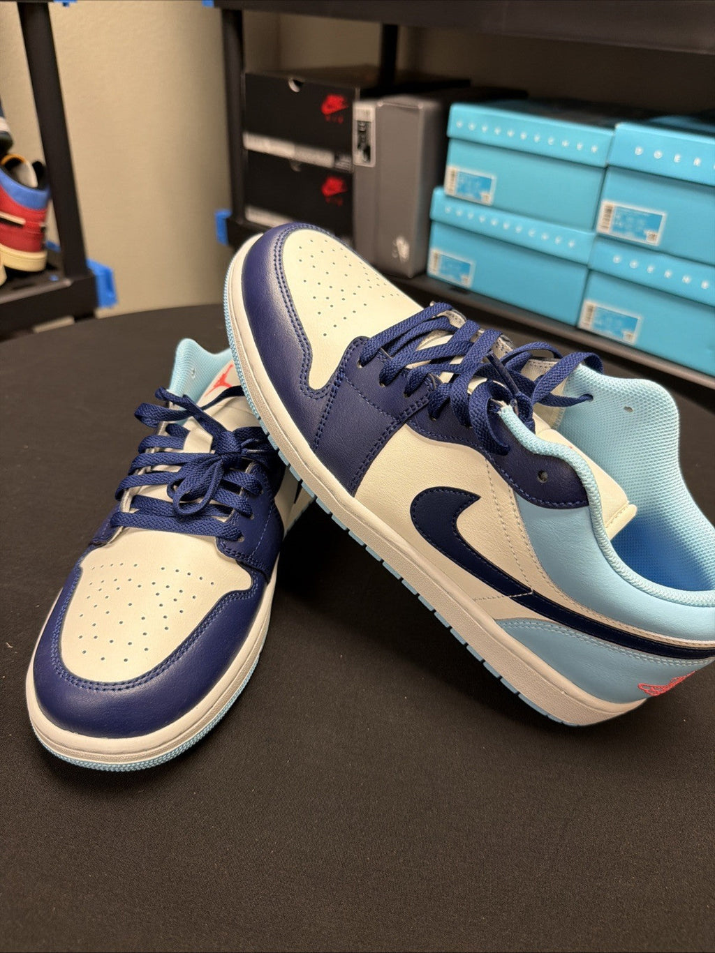 Men's Air Jordan 1 Low Blue Sail Chill size 10 - product image from the listing.