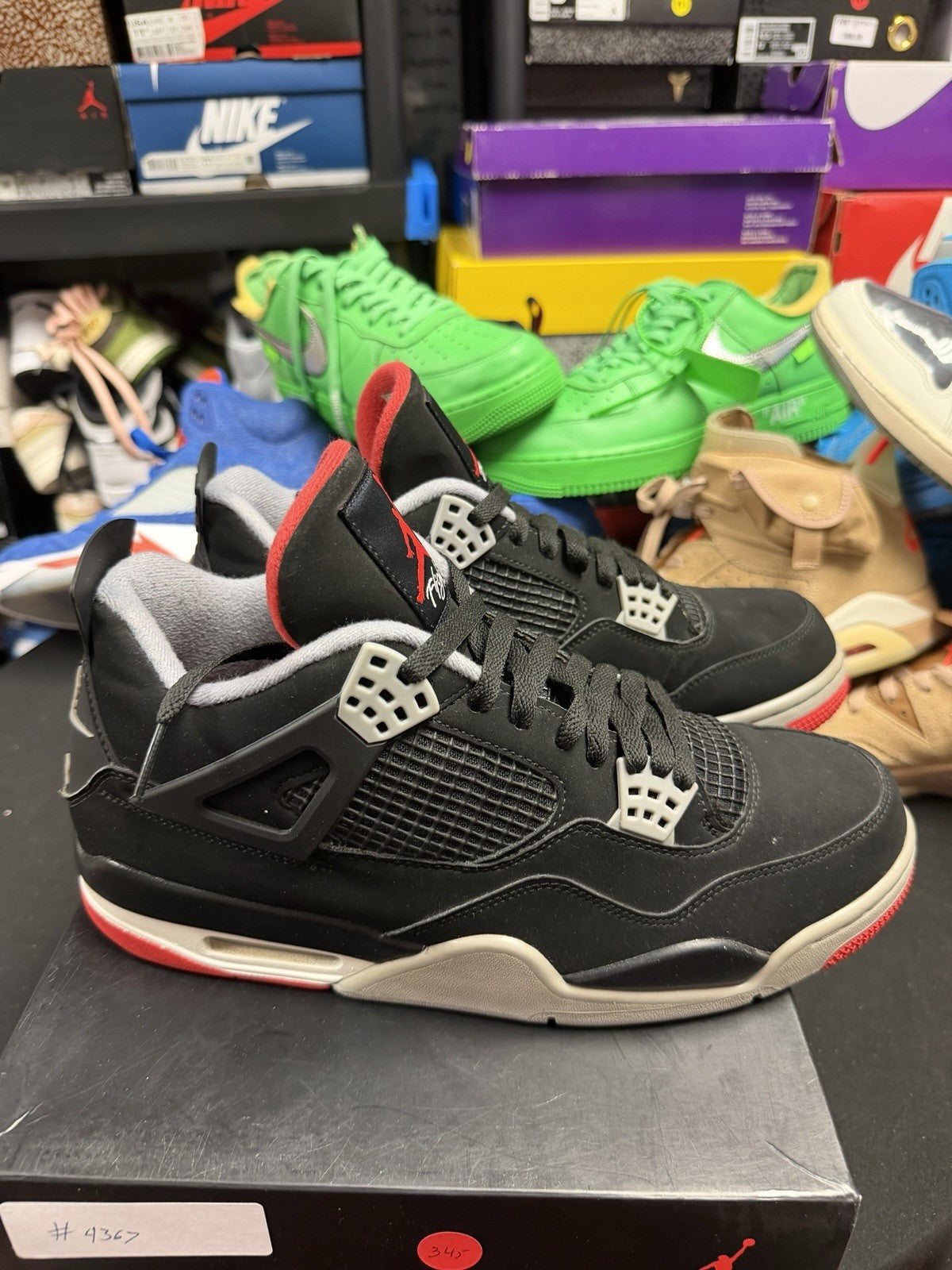Men's Air Jordan 4 Bred 2019 White/Black Sneakers (245) - product image from the listing.