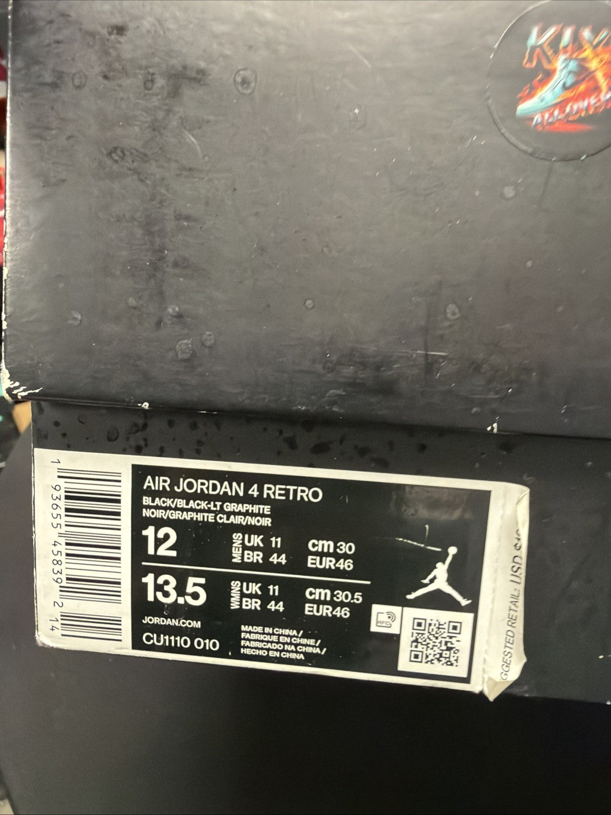 Jordan 4 Retro Mid Black Cat - Size 12 - product image from the listing.