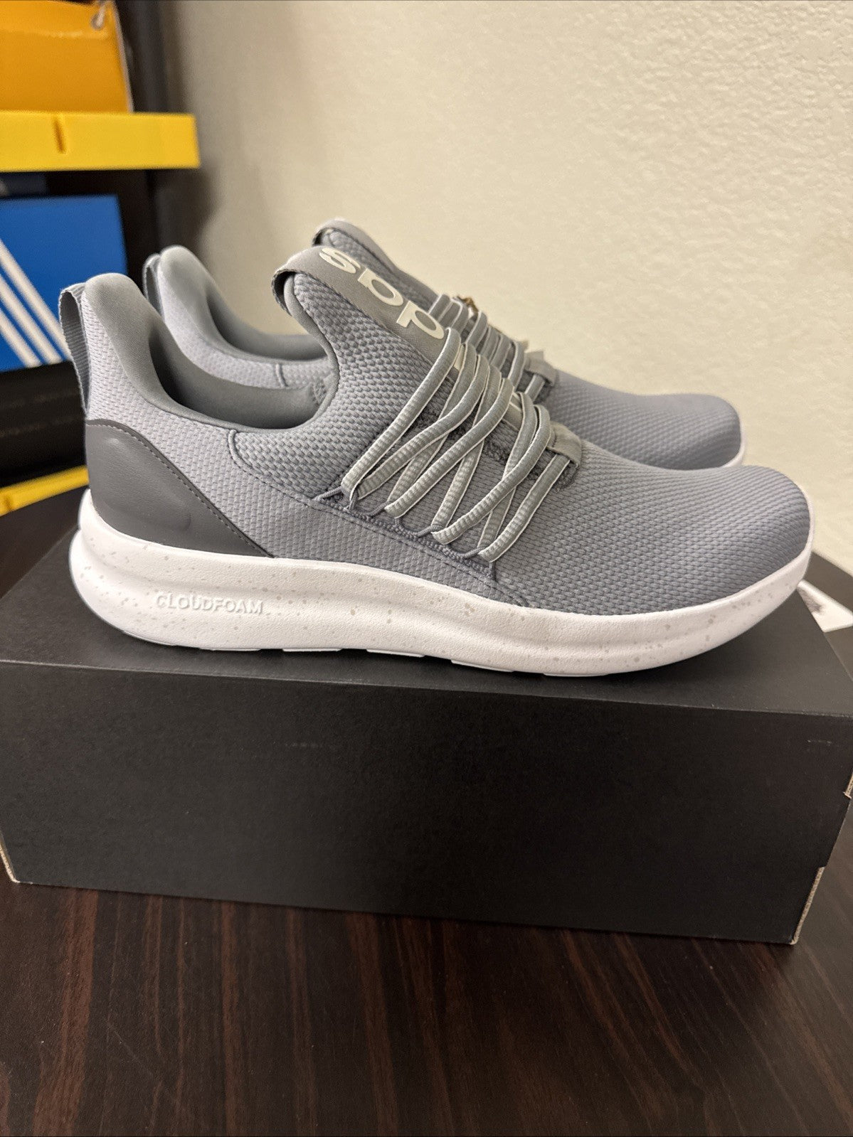 Men's Size 10 - Adidas Lite Racer Adapt 3.0 Gray Running Shoes Sneakers - product image from the listing.