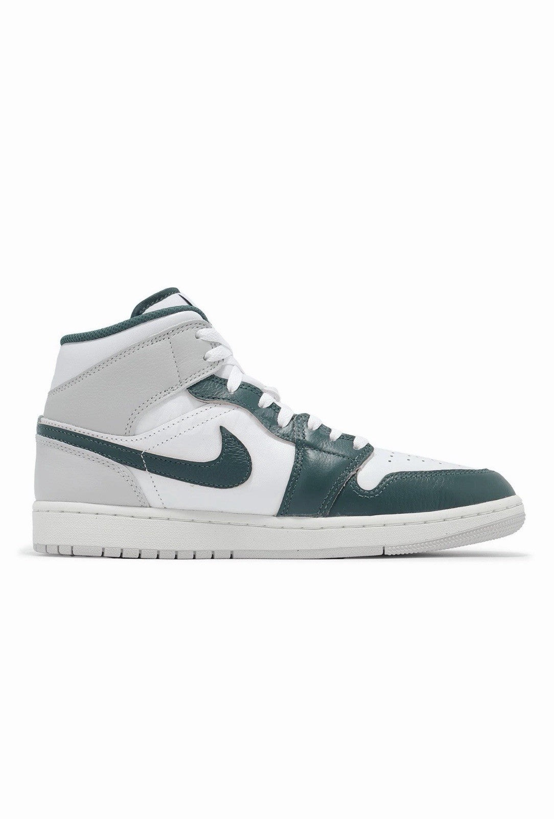 Men's Nike Air Jordan 1 Mid SE White Sail Grey Oxidized Green Casual FQ7720-103 - product image from the listing.