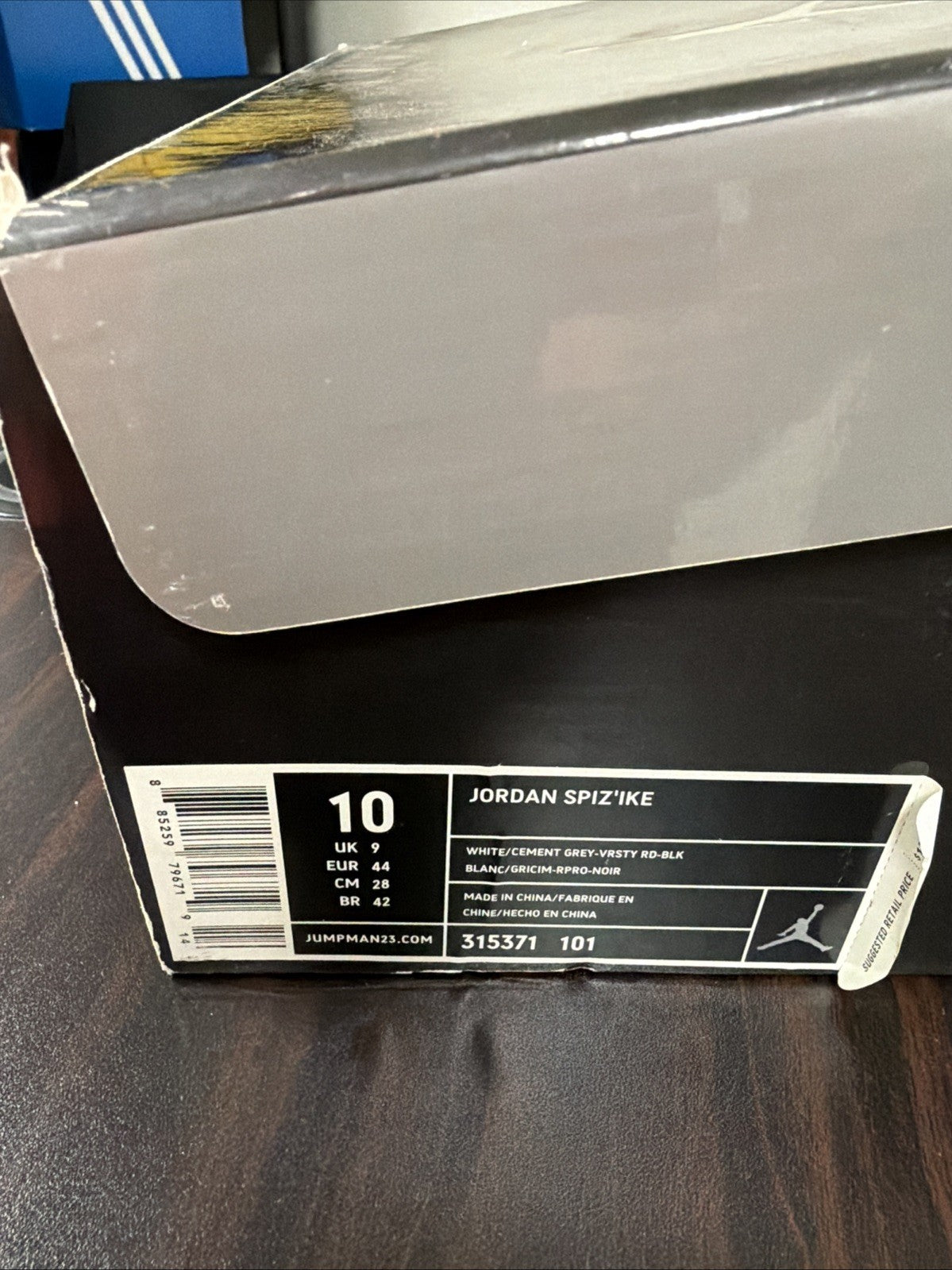 NEW Nike Air Jordan Spizike Cement Grey Size 10 315371-101 - product image from the listing.