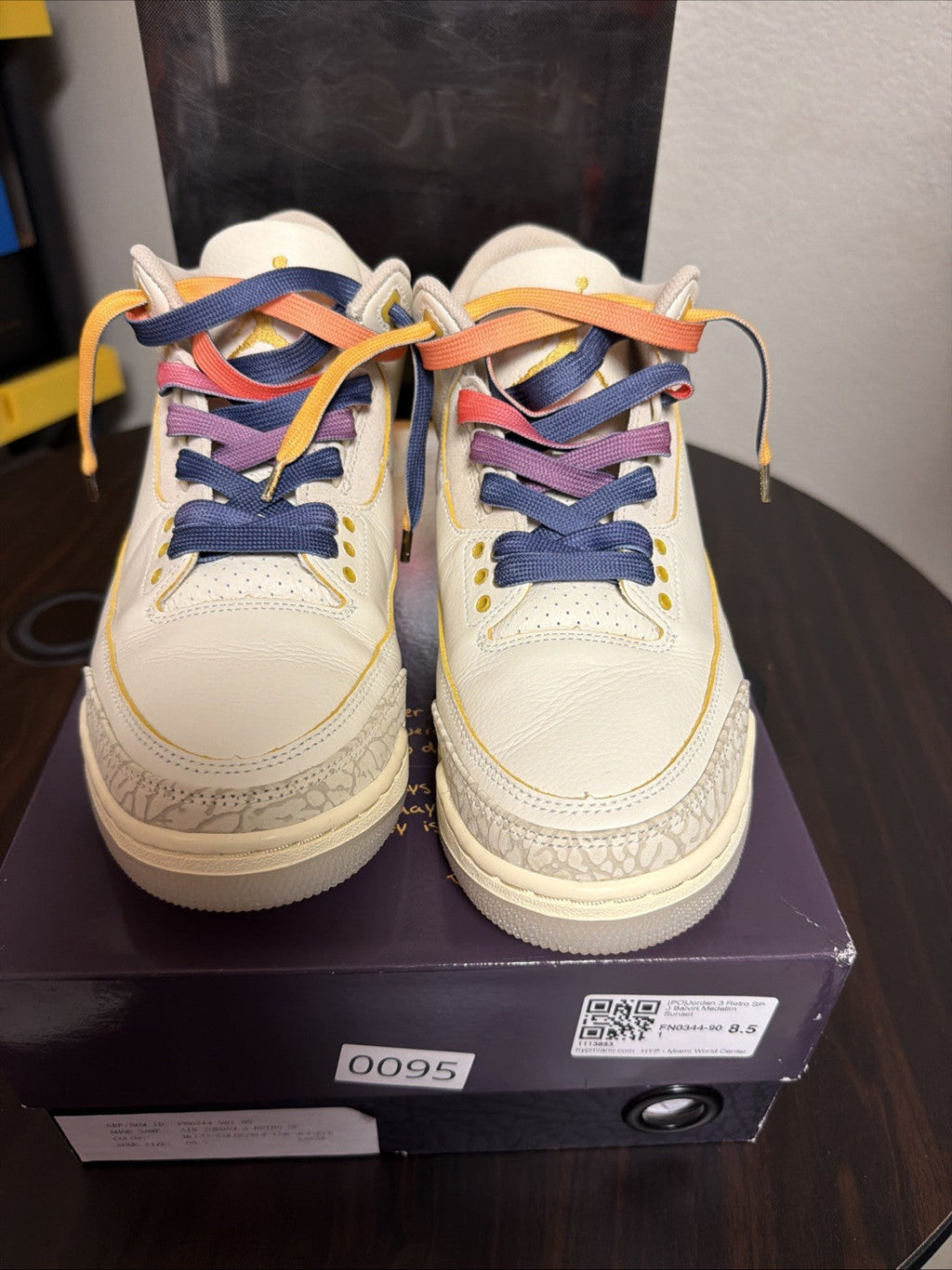Men's Air Jordan 3 J Balvin Medellin Sunset Retro Size 8.5 Sneakers FN0344-901 - product image from the listing.