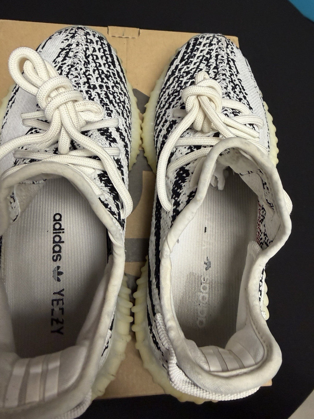 Men's adidas Yeezy Boost 350 V2 'Zebra' Size 5 Women's 6.5 (CP9654) OG - product image from the listing.