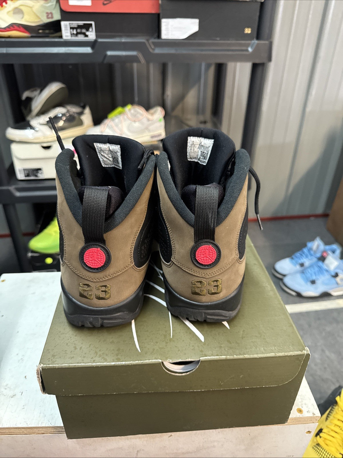 Olive 2024 Size 13 | Replacement Box - Air Jordan 9 - product image from the listing.
