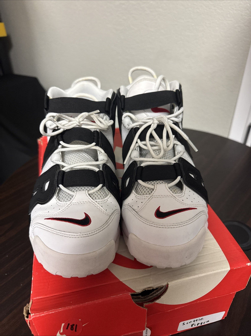 Nike Air More Uptempo '96 DX3356-001 Hoops Leather Basketball Sneakers - Size 12 - product image from the listing.