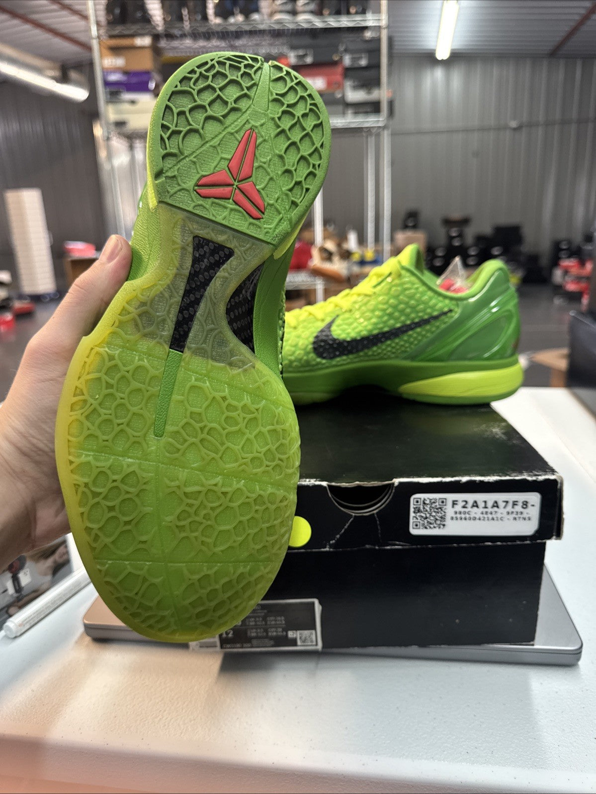 Size 10.5- Nike Kobe 6 Protro Grinch - product image from the listing.