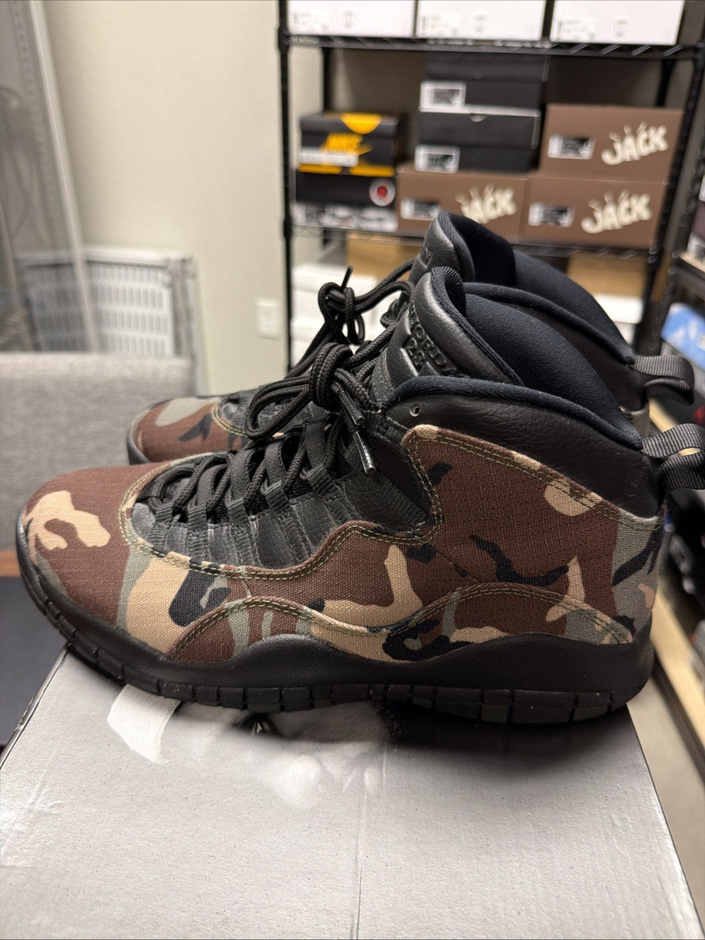 Air Jordan 10 Retro Woodland Camo - Size 10 - product image from the listing.