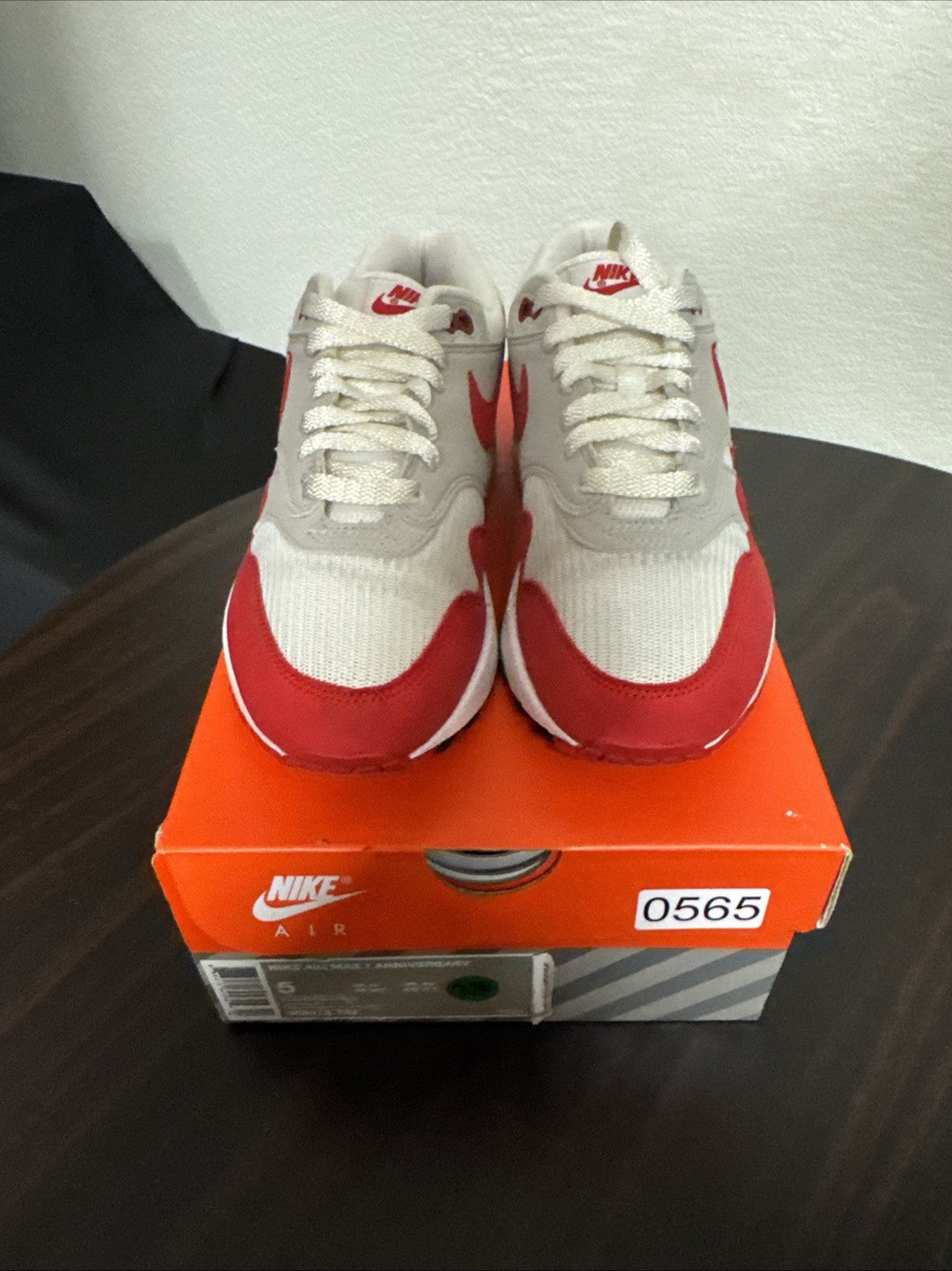 Nike Air Max 1 OG Anniversary - University Red - Size 5 - product image from the listing.