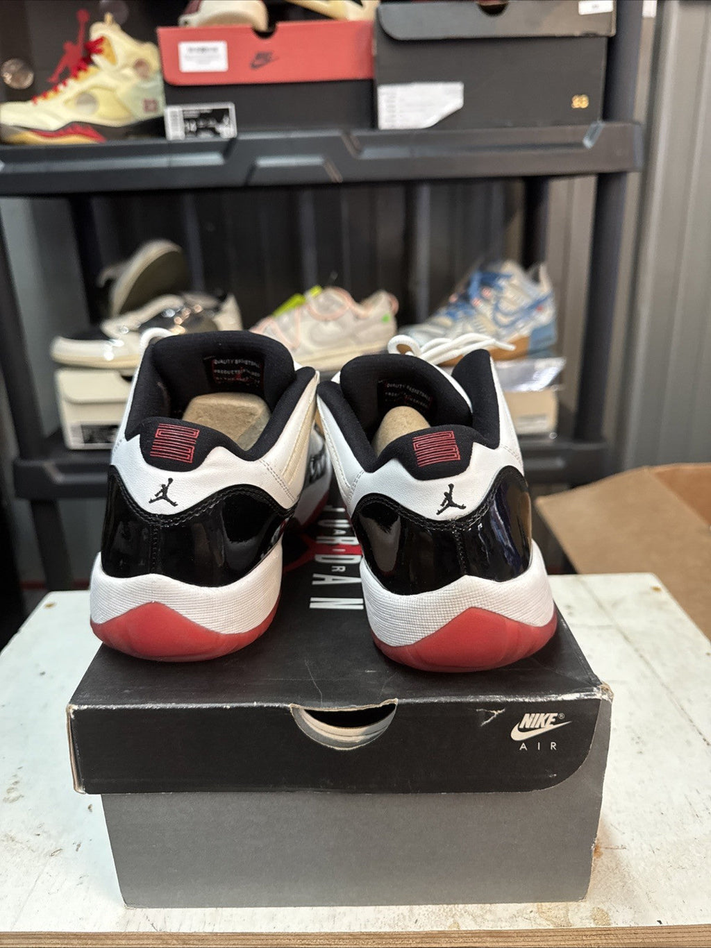 Men's Air Jordan 11 Low GS Concord Bred White Sneakers 528896-160 Size 7Y Used - product image from the listing.