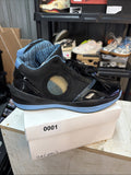 Men's Air Jordan 2010 Black Uni Blue Leather Athletic Shoes Size 12 387358-003 - product image from the listing.