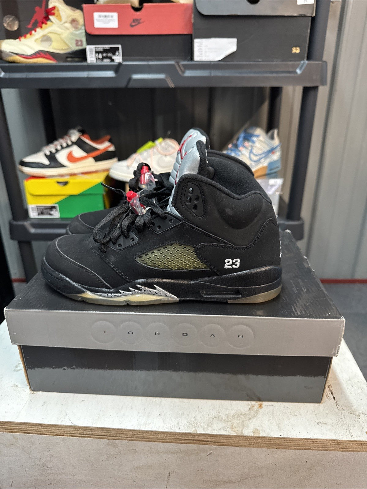 "Black Metallic" Size 7y - Nike Air Jordan 5 Retro (2007) - product image from the listing.
