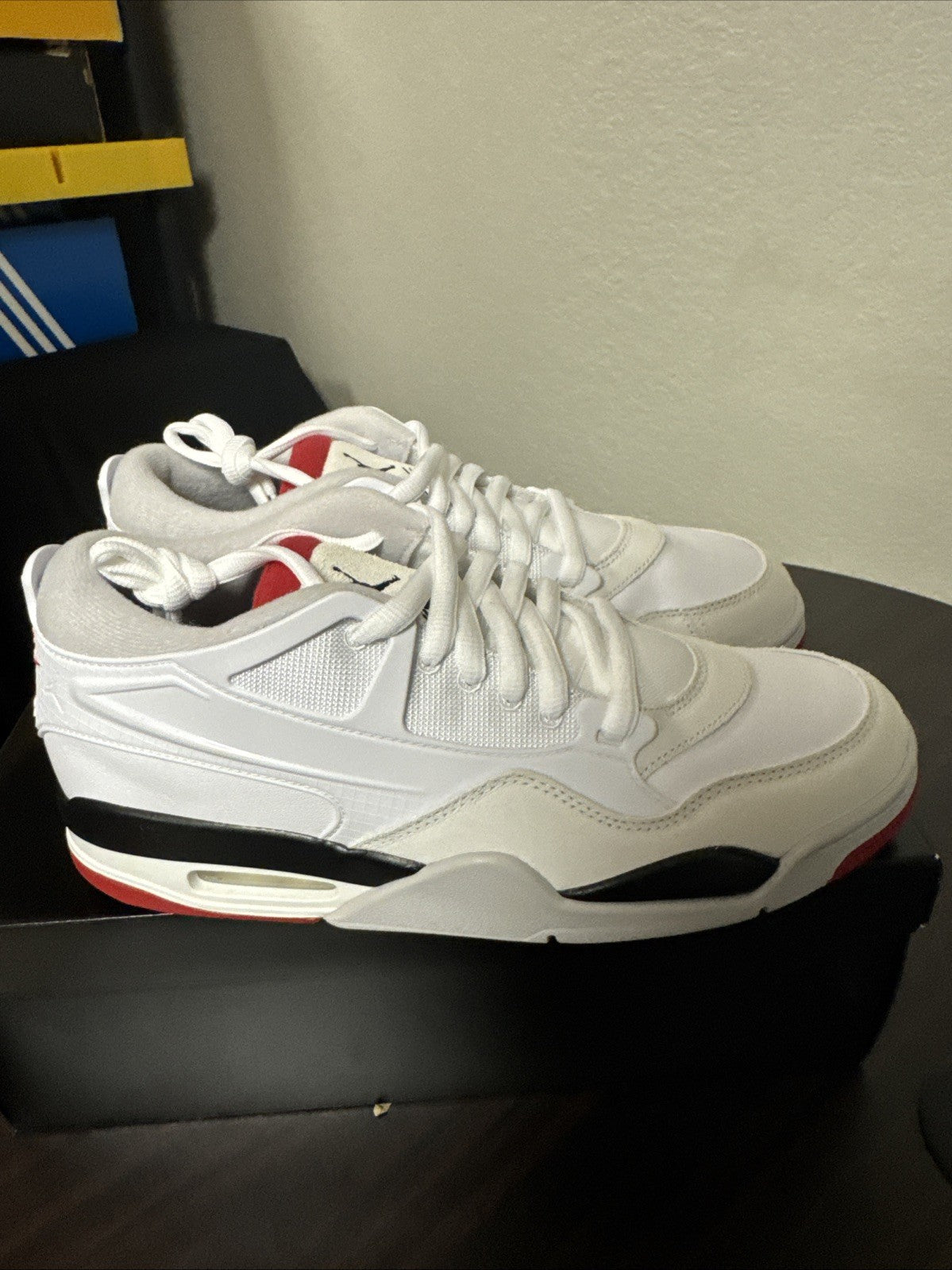 Men's Jordan 4 RM White Varsity Red Fire Red Shoes Size 11 | No Box - product image from the listing.