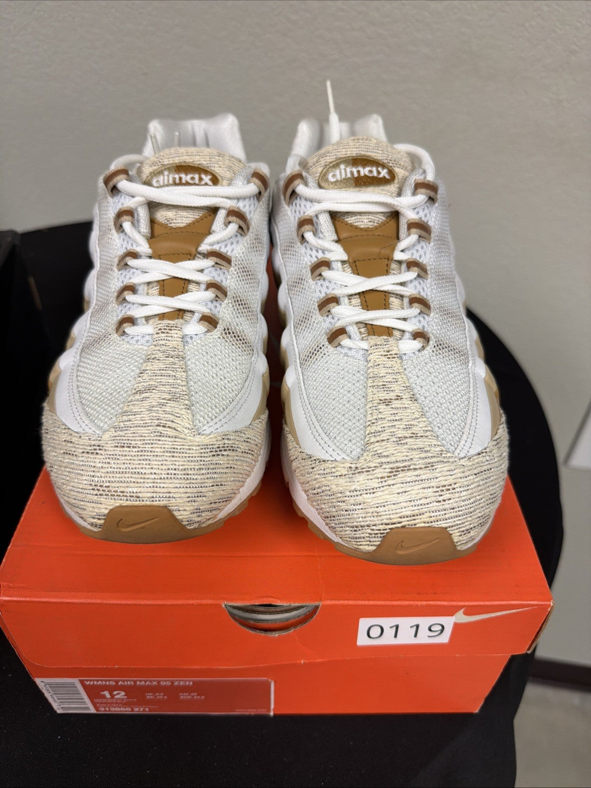 Women's Size 12 - Air Max 95 Zen Beige Linen Brown Wheat White 2007 - product image from the listing.