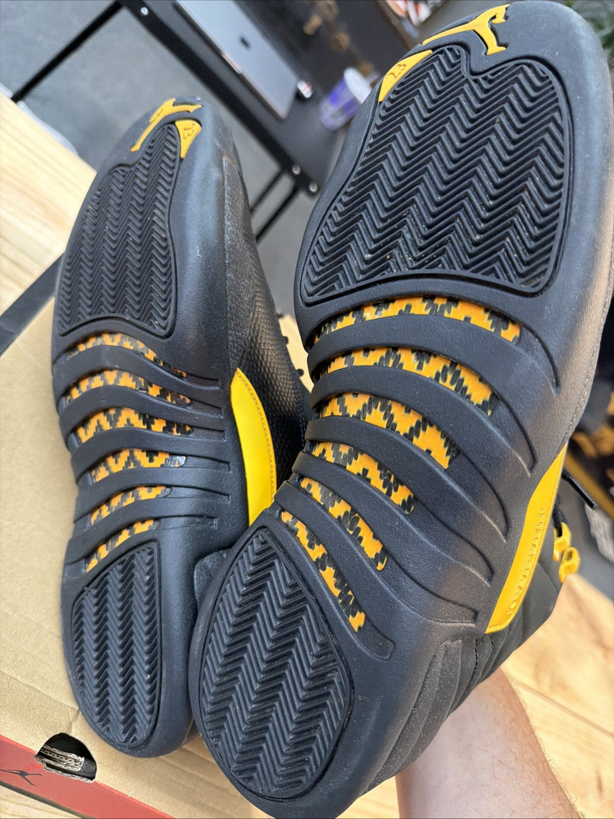 Jordan 12 Retro Mid Black Taxi - Size 14 - product image from the listing.