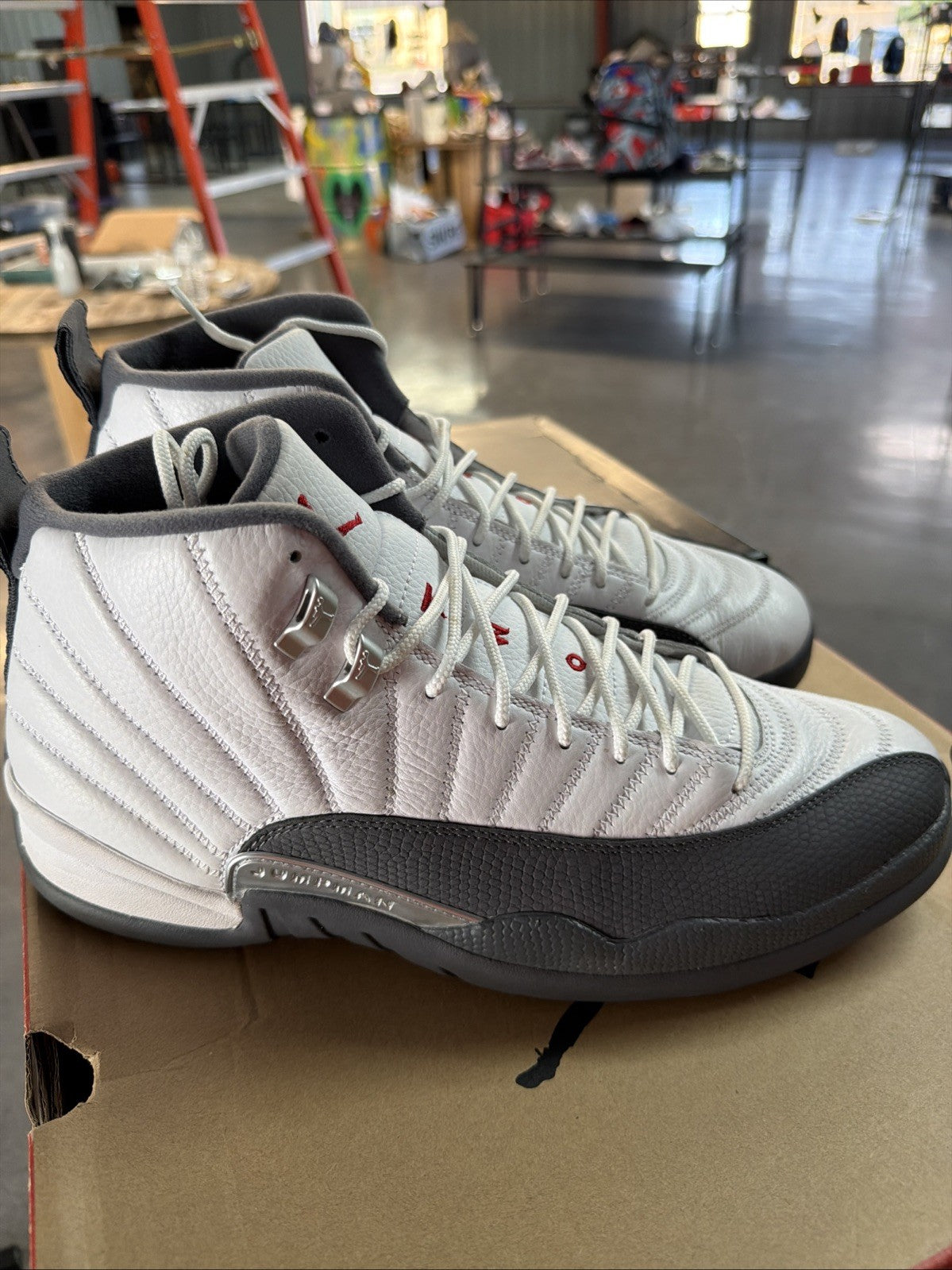 Jordan 12 Retro White Grey 2019 - Size 13 - product image from the listing.