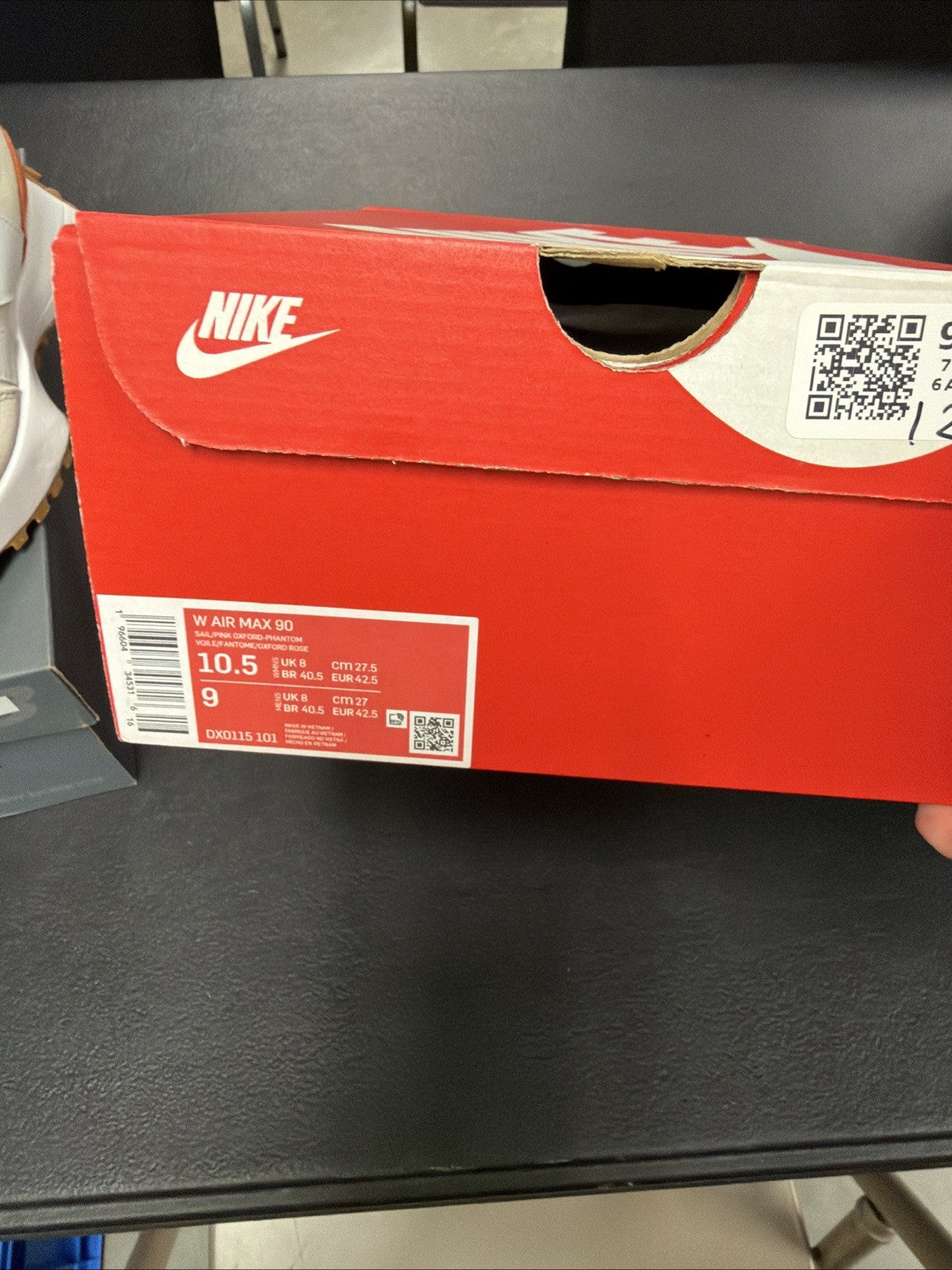 MENS NIKE AIR MAX 90 SAIL-PINK OXFORD-PHANTOM Size 10.4 DX0115-101] - product image from the listing.