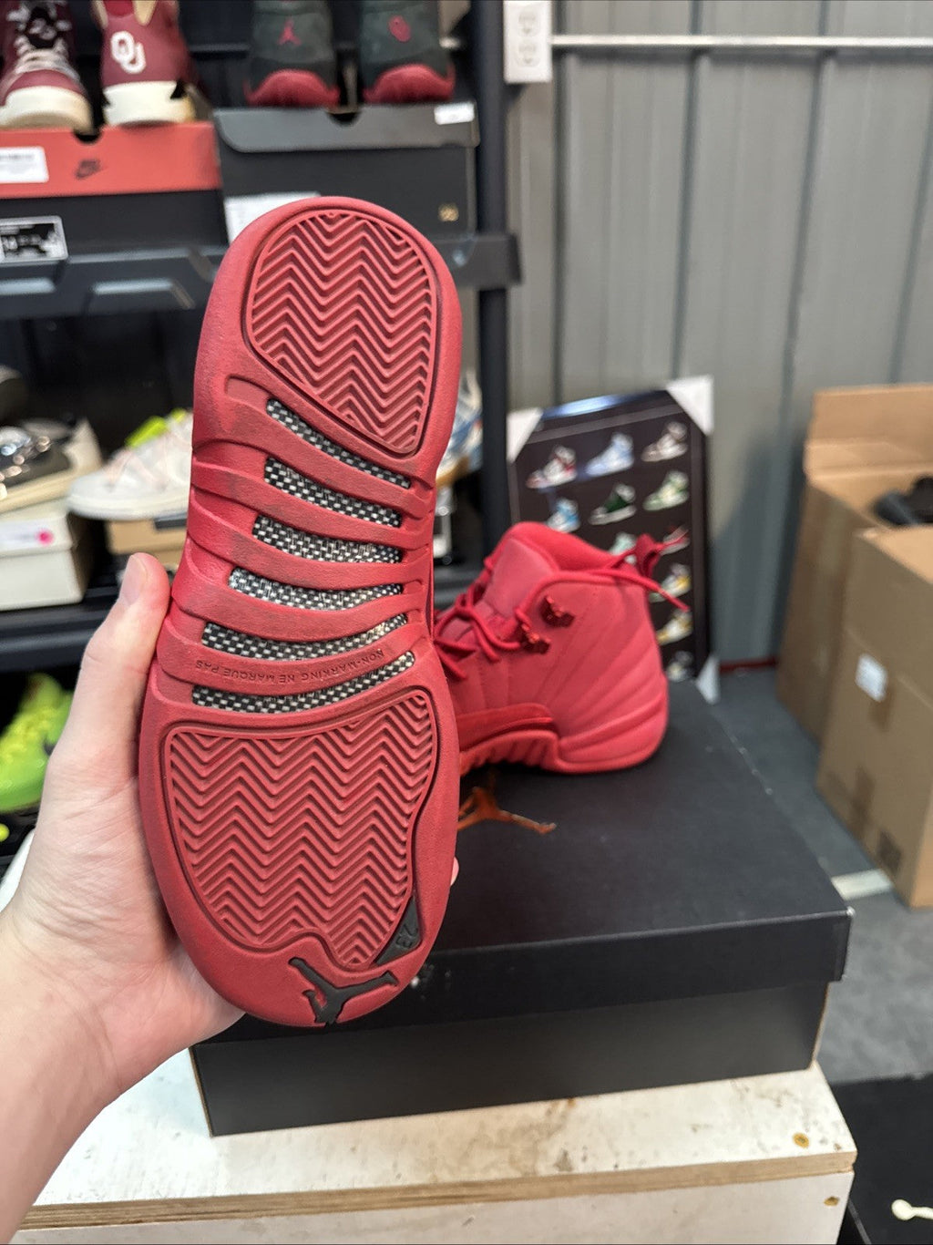 Jordan 12 Retro Mid Gym Red - Size 4.5Y (GS) - product image from the listing.