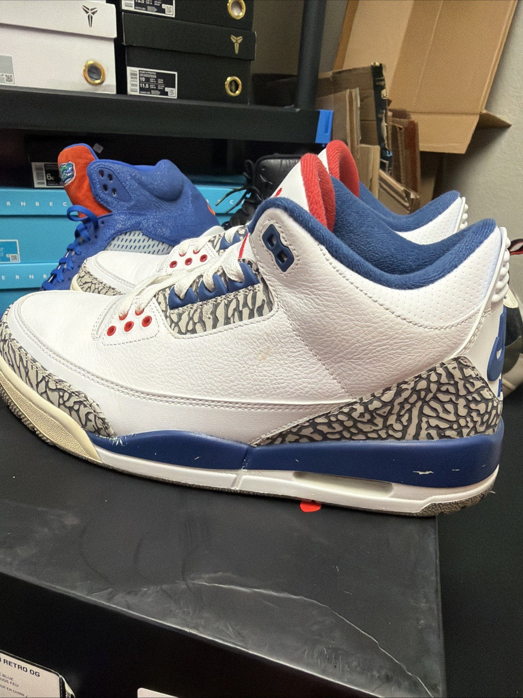 Jordan 3 Retro OG Mid True Blue - Size 9.5 - product image from the listing.