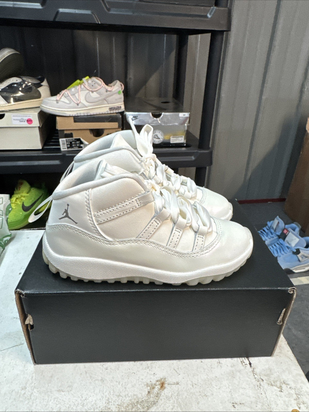 Jordan 11 Retro (TD) Shoes DO3856 110 Sail/Pearl/Grey/White Sz - Size 10c - product image from the listing.