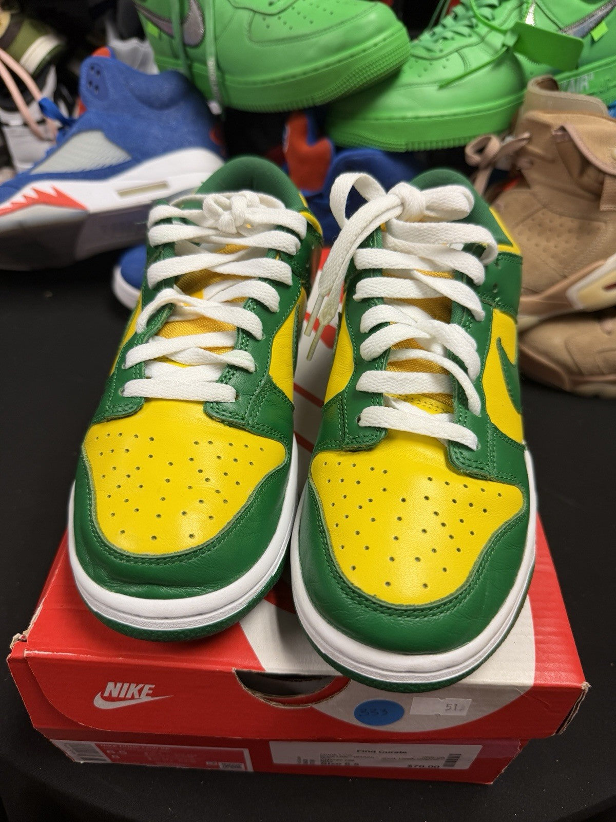 Men's Nike Dunk Low SP 'Brazil' 2020 CU1727-700 Shoes (333) - product image from the listing.