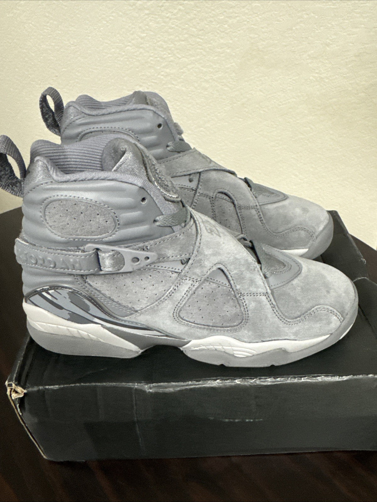 Nike Air Jordan 8 Retro GS Cool Grey - Size 5Y - product image from the listing.