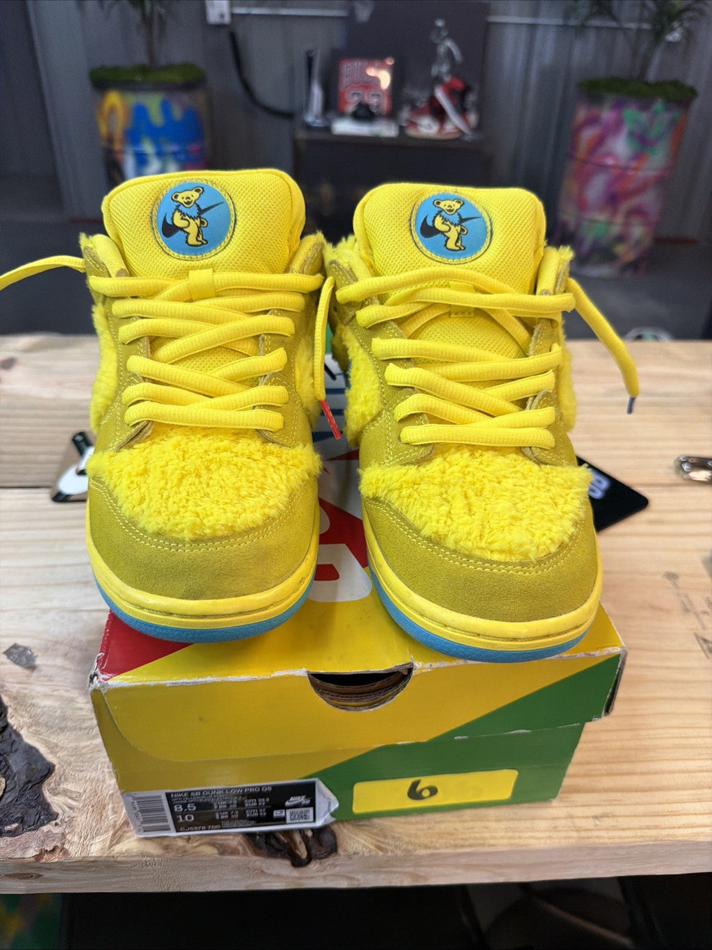 Nike Dunk Low SB x Grateful Dead Yellow Bear - Size 8.5 - product image from the listing.