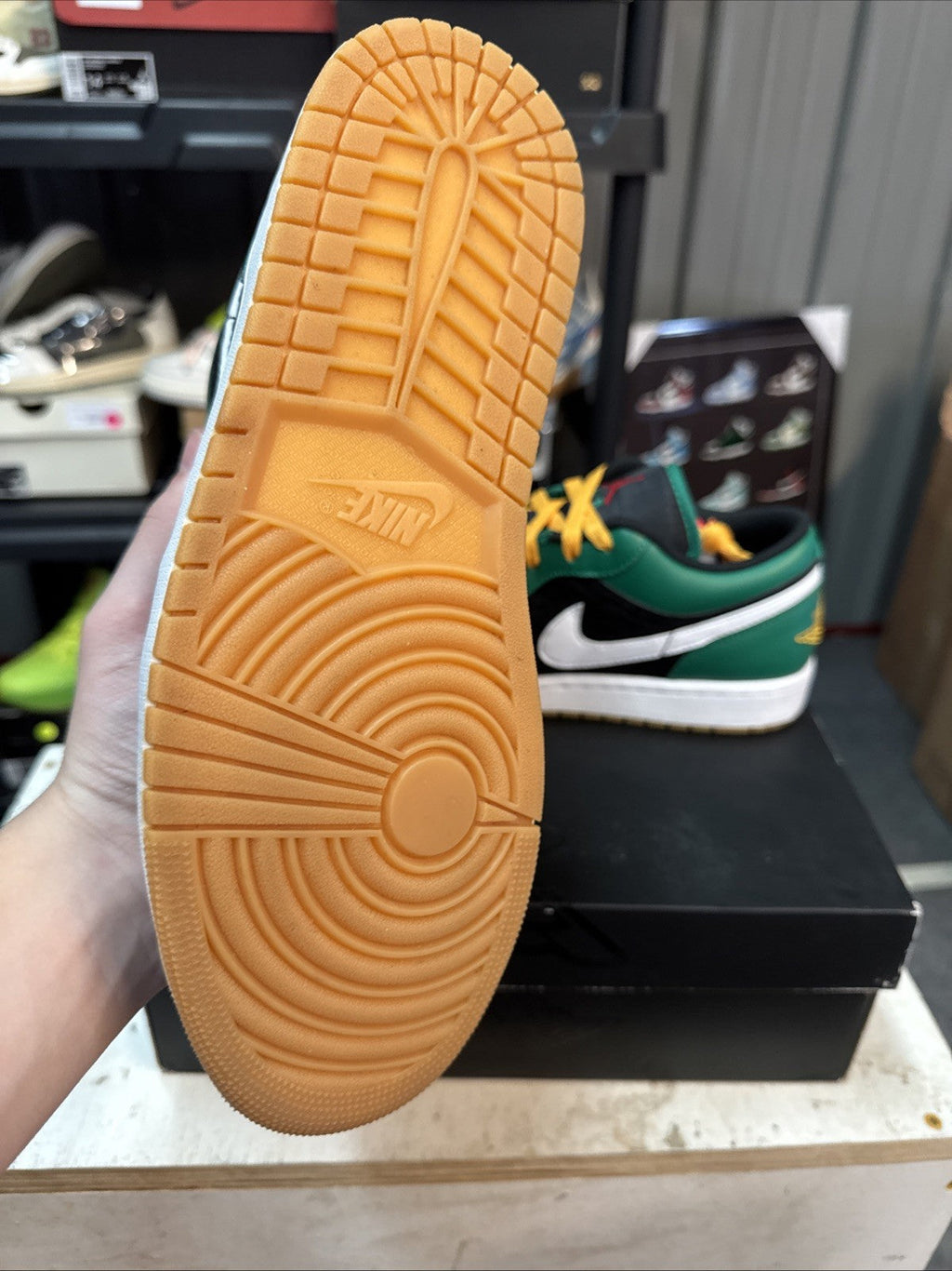 "Holiday Special" Size 10.5 - Air Jordan 1 Low SE Malachite - product image from the listing.