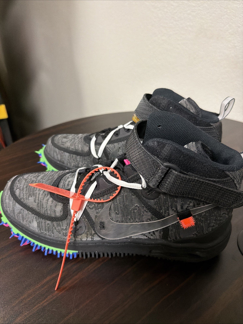 Nike Air Force 1 Mid x OFF WHITE Black Trainers, Size 13 BNIB DO6290-001 - product image from the listing.