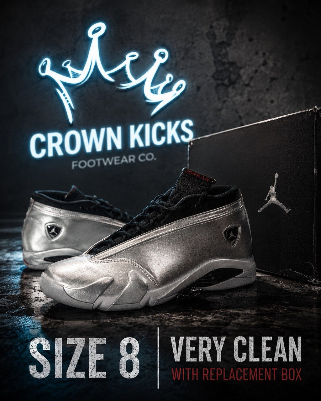 Air Jordan 14 Retro Low Metallic Silver W - Size 8 - product image from the listing.