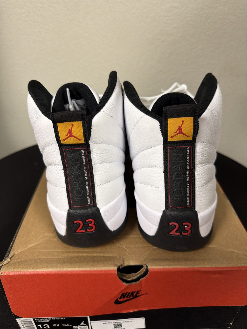 Nike Air Jordan 12 Retro Taxi White Black 2025 CT8013-117 NEW Size 13 for Men - product image from the listing.