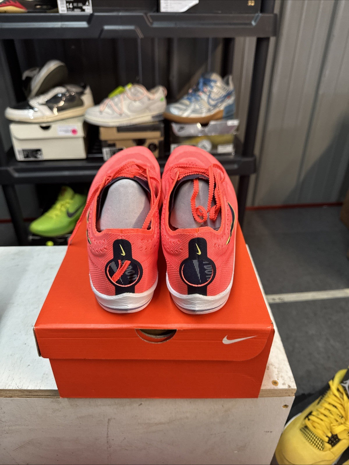 "Bright Mango" Size 15 - Nike ZoomX Dragonfly Track Spikes - product image from the listing.
