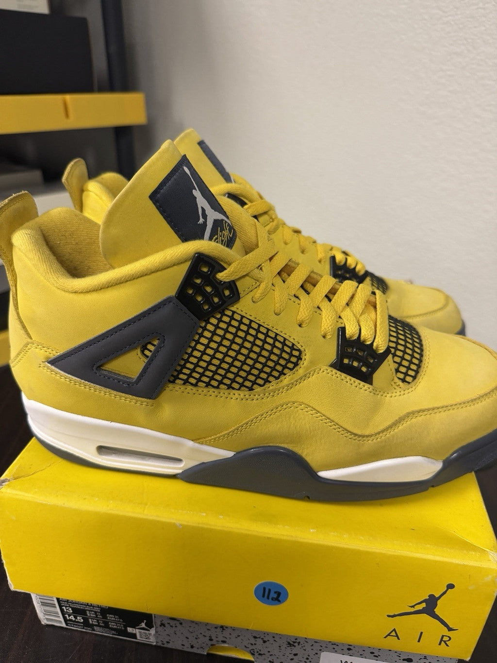 Air Jordan 4 Retro Lightning 2021 Yellow CT8527-700 Men's 13 Sneakers - product image from the listing.