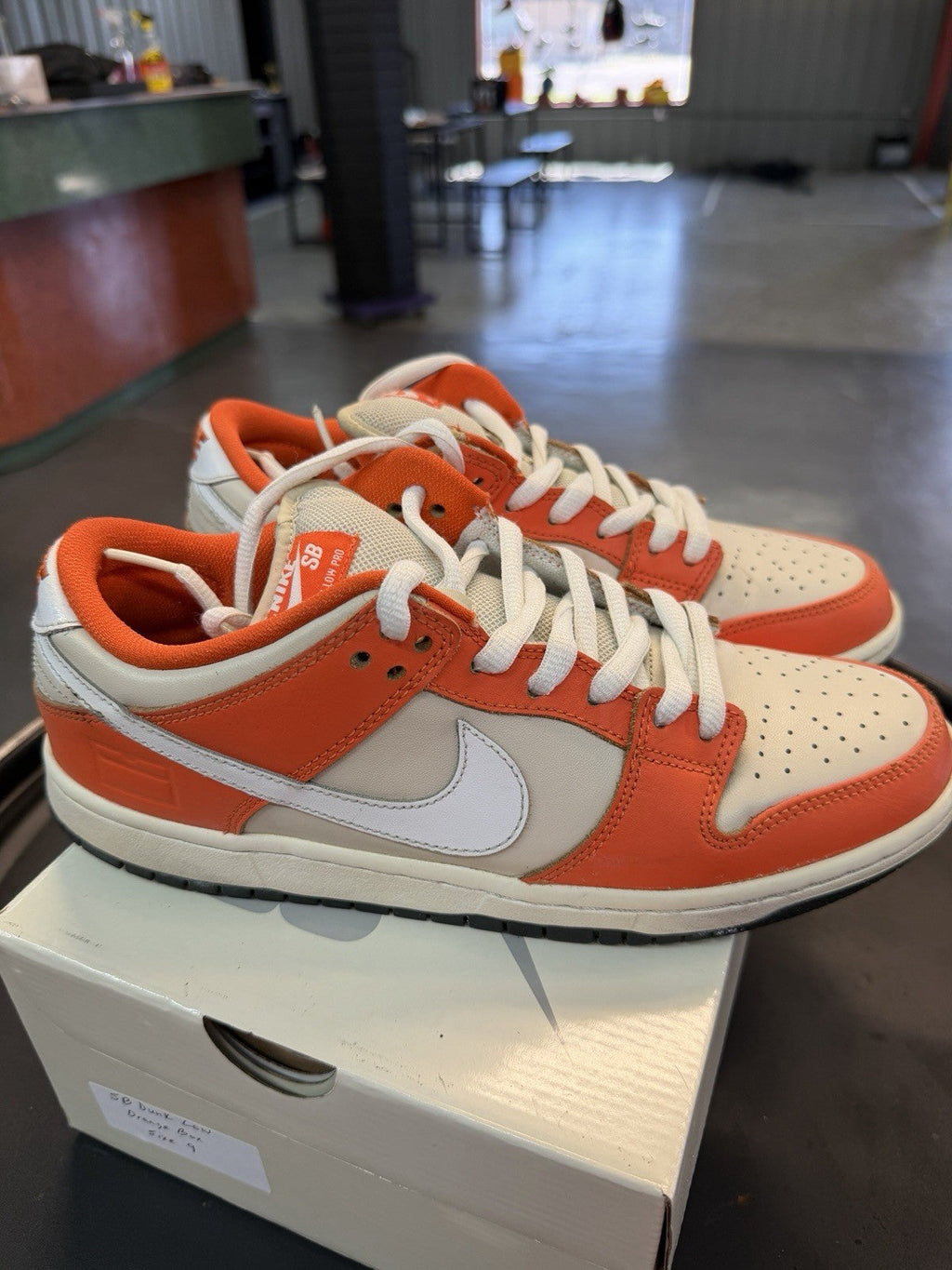 Nike Dunk SB Low Orange Box - Size 9 - product image from the listing.