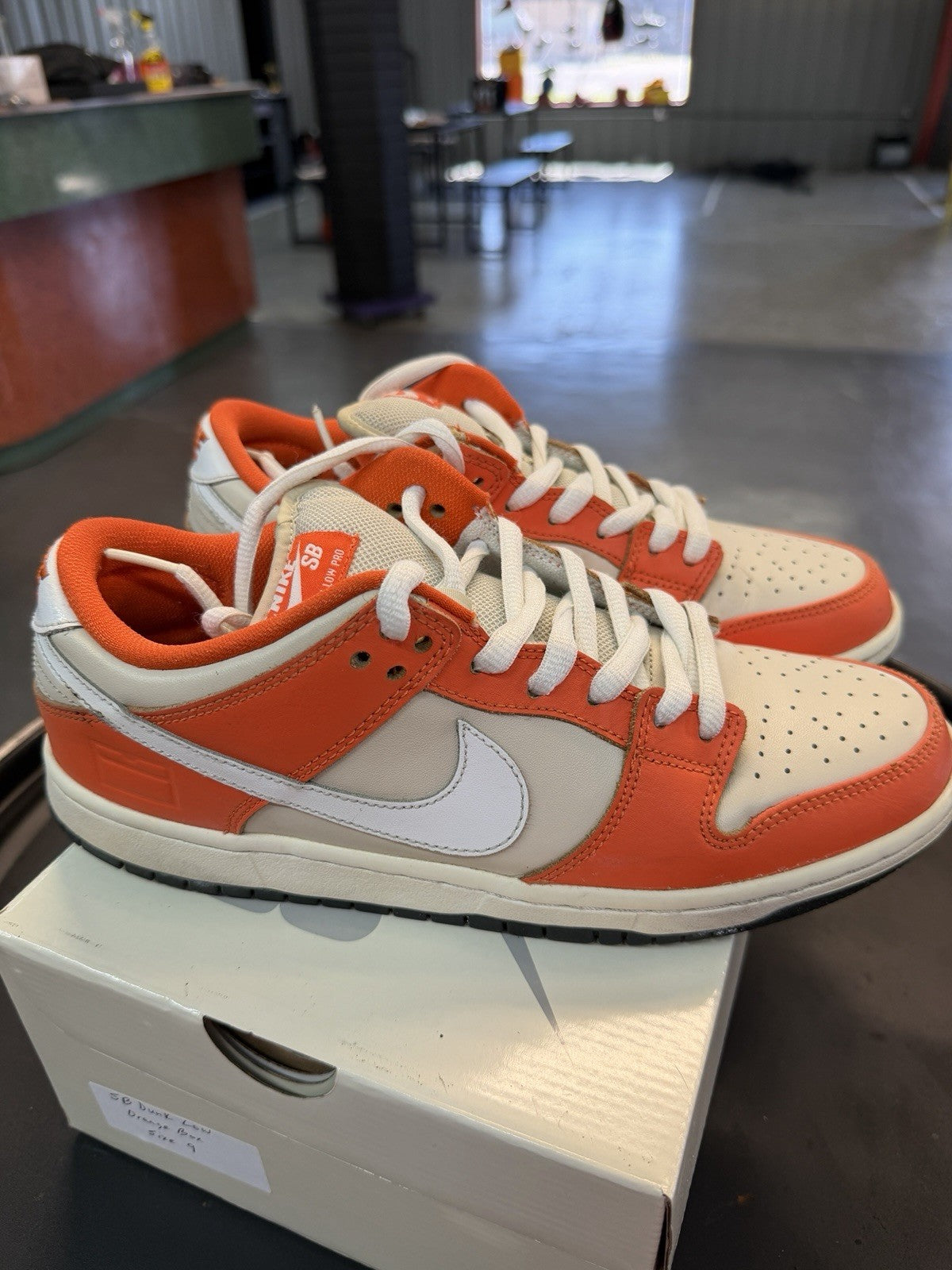 Nike Dunk SB Low Orange Box - Size 9 - product image from the listing.