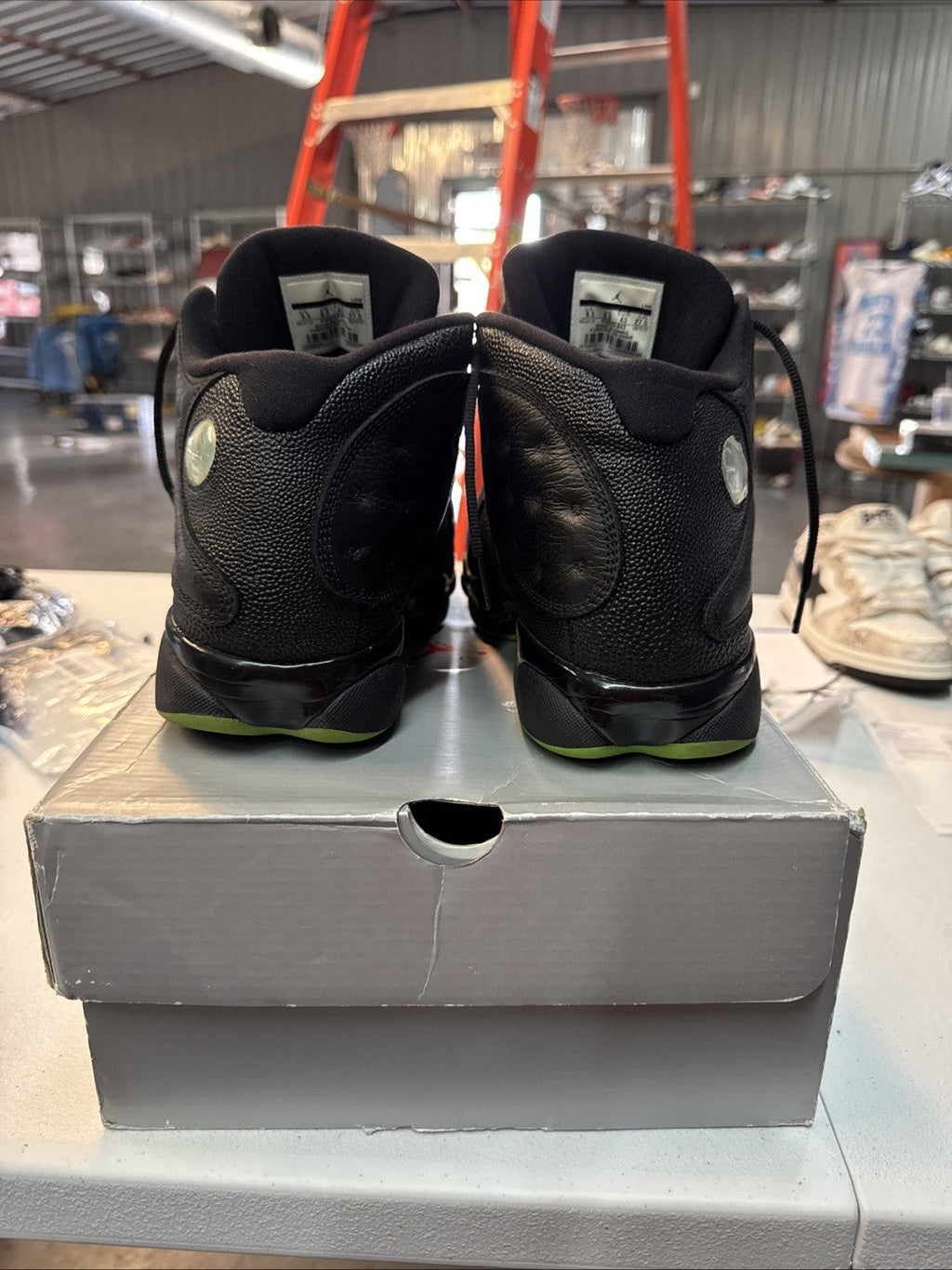 Air Jordan 13 Retro Black Altitude Green - Size 9.5 - product image from the listing.