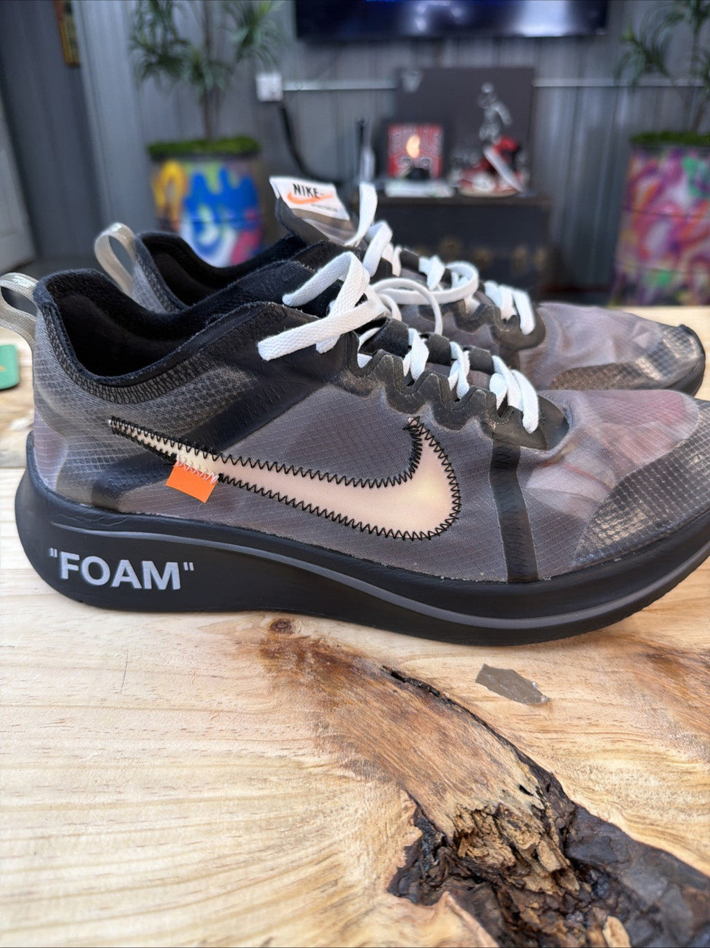 Nike Zoom Fly SP x OFF-WHITE Black 2018 - Size 10.5 - product image from the listing.