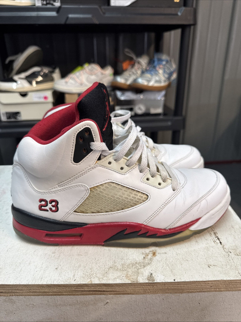 2025 Nike Air Jordan 5 Retro Fire Red Size 10.5 | Replacement Box - product image from the listing.