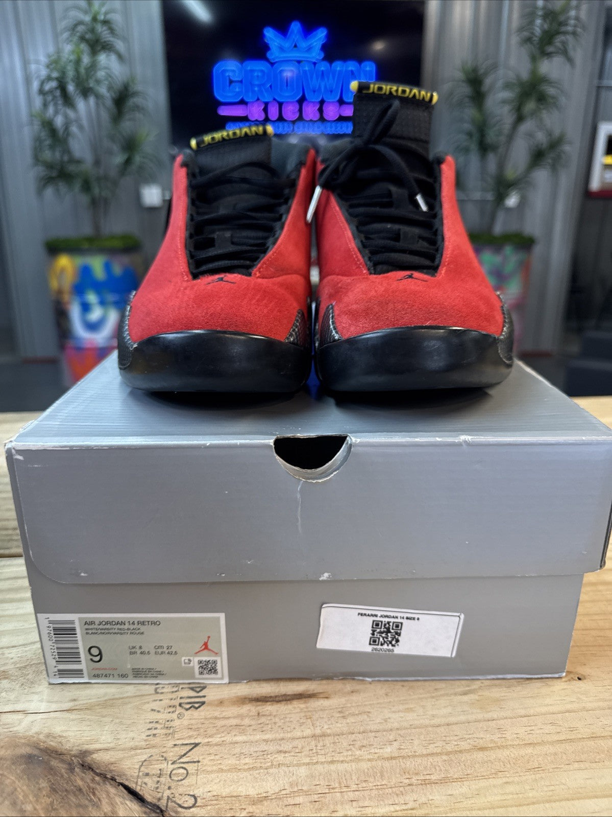 Size 9 - 2025 Nike Air Jordan 14 Retro Ferrari | Wore Once Replacement Box - product image from the listing.