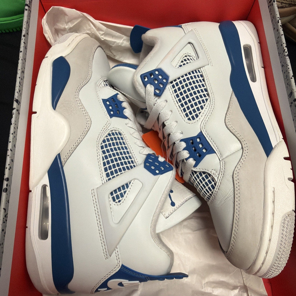 "Military Blue / Industrial Blue" (Men's) Air Jordan 4 Retro (2024) Size 8 (207) - product image from the listing.