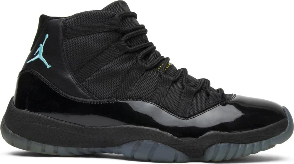 Air Jordan 11 Retro Gamma Blue Sneakers Black Patent in Leather - product image from the listing.