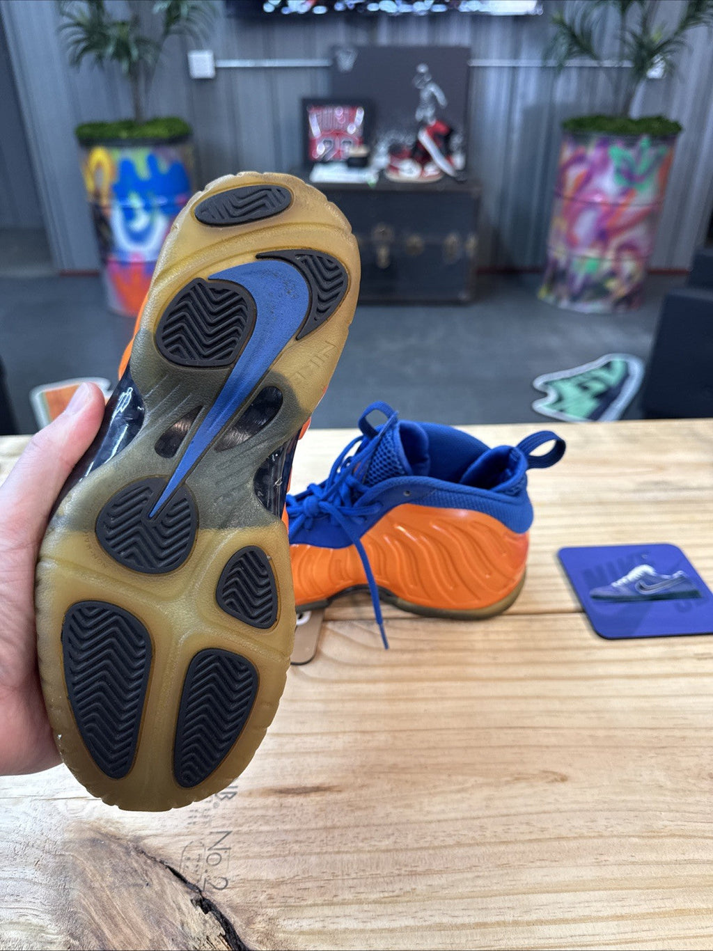 Nike Air Foamposite One Knicks GS | Replacement Box - Size 7y - product image from the listing.