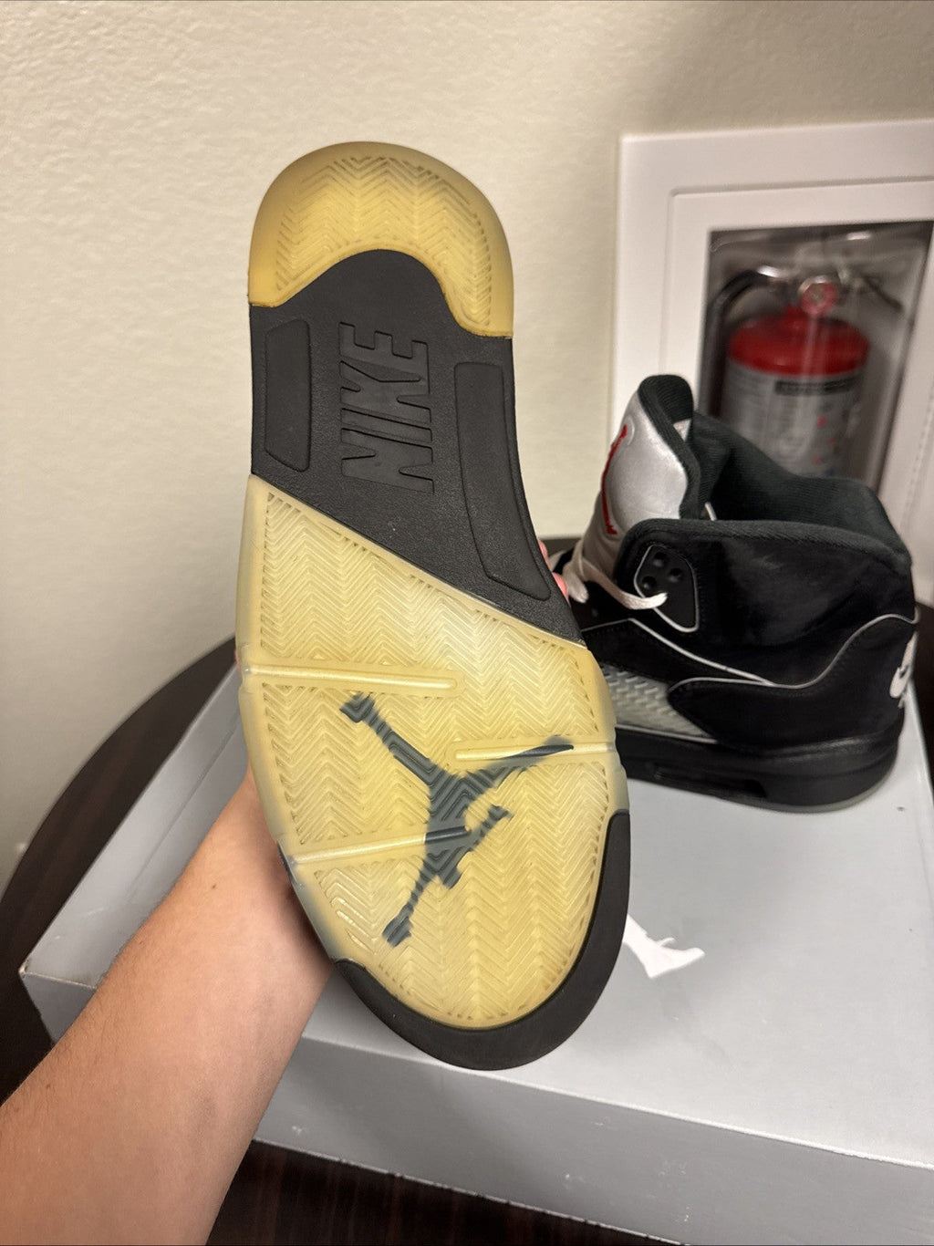 Black Metallic Reimagined Size 12 - Air Jordan 5 - product image from the listing.